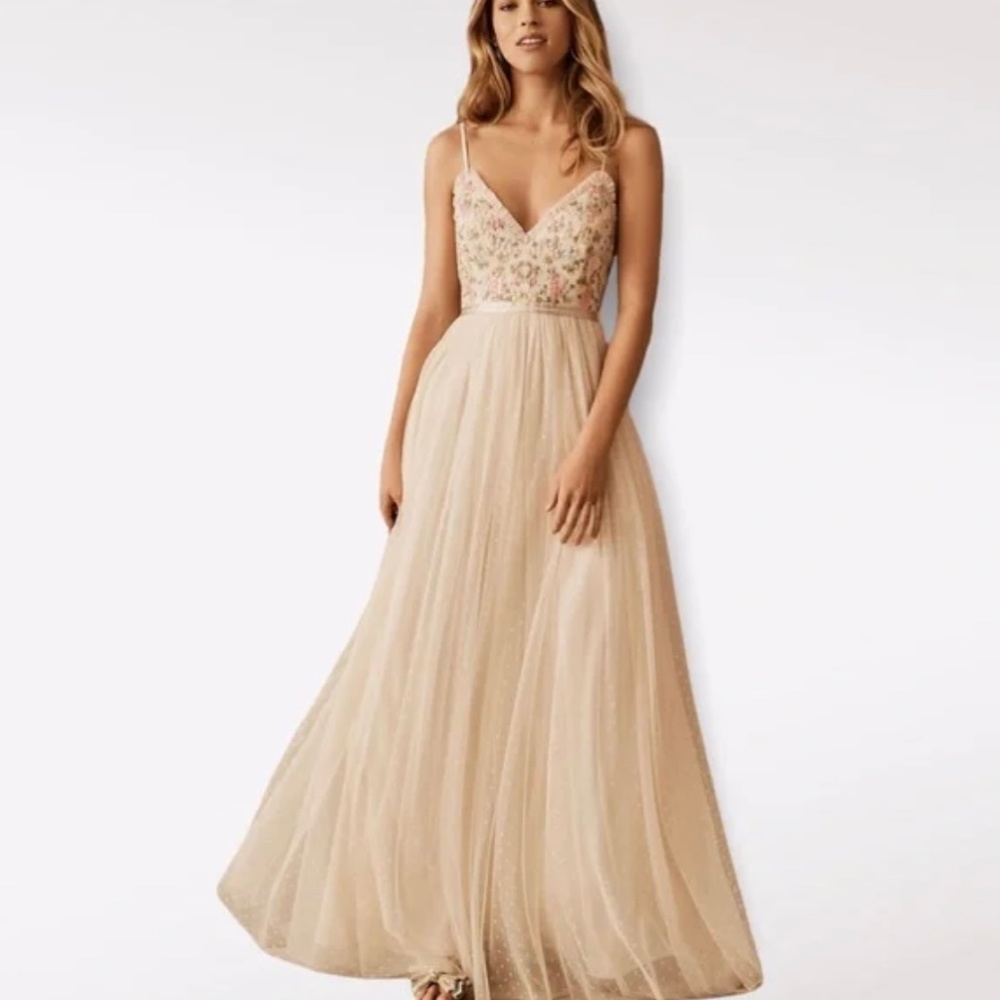BHLDN x Needle & Thread Emma Ditsy Bodice Cami Embroidered Tulle Prom Formal